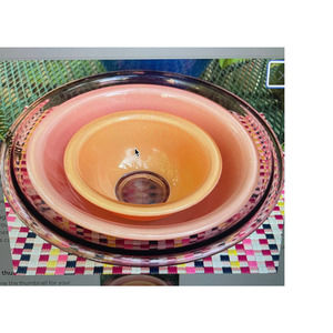 Pyrex Corning Ware Glass Autumn Nesting Bowl Set of 3